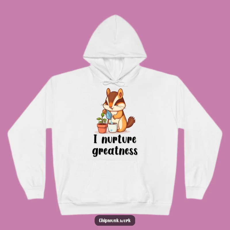 Cozy Funny Chipmunk Hoodie: Enthusiastic Desk Plant Care, Ultimate Funny Gift