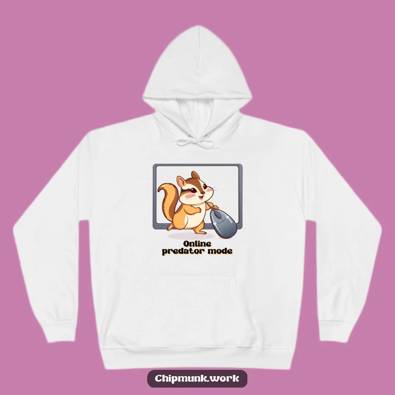 Funny Chipmunk Tech Enthusiast Hoodie: Cozy & Hilarious Computer Chase Gift!