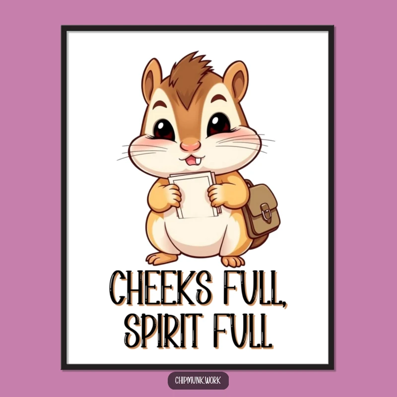 Funny Free Printable Wall Art: Mischievous Chipmunk Paper Hoarder, Downloadable Art