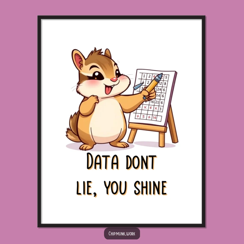 Free Printable Chipmunk Wall Art: Funny Chart Enthusiast Downloadable Decor