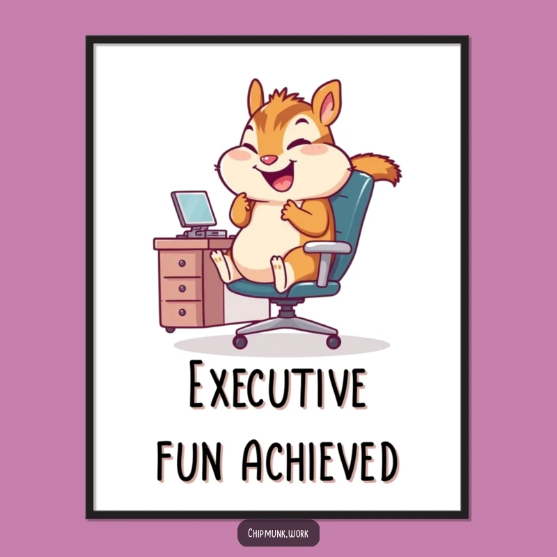 Funny Free Printable Chipmunk Office Art: Giggling Spin Downloadable Decor!