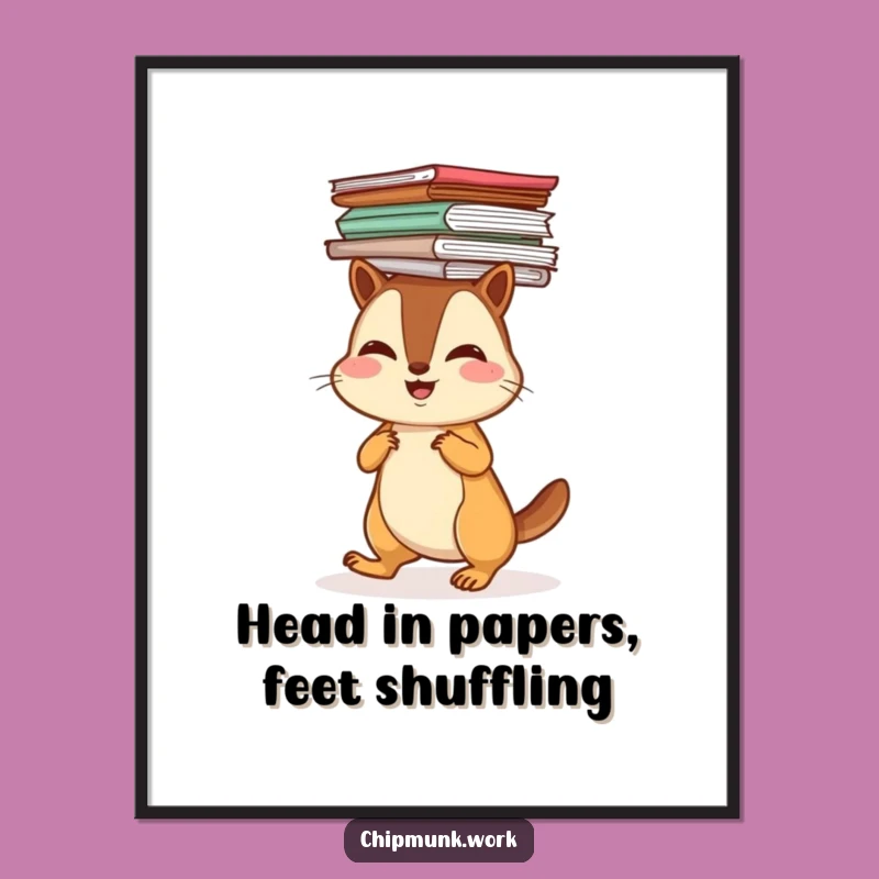 Funny Free Printable Wall Art: Chipmunk Balancing Act, Downloadable Humorous Decor