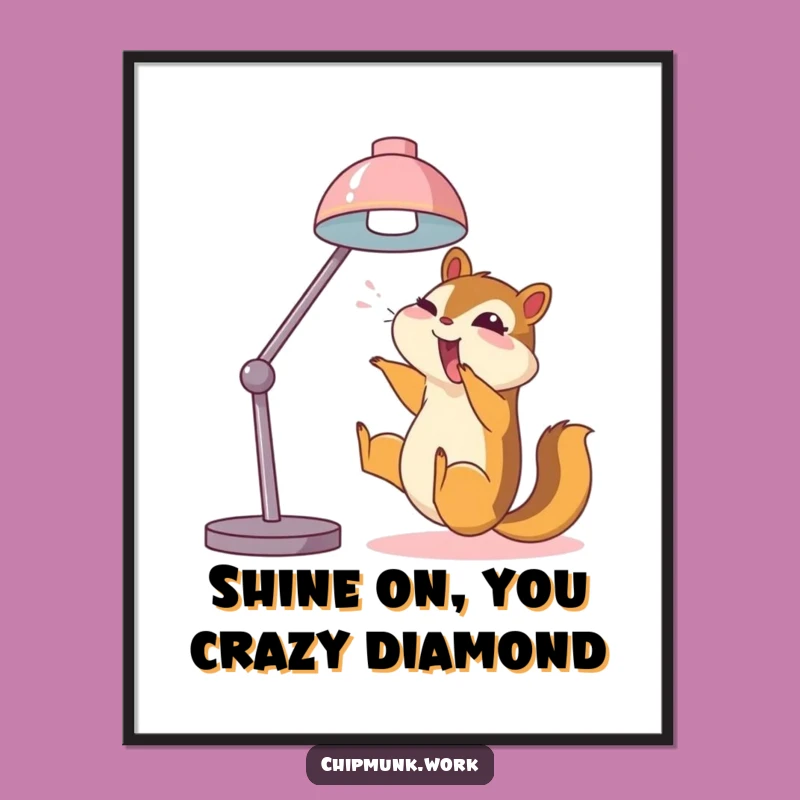 Funny Free Printable Wall Art: Chipmunk Lamp Slide - Hilarious Downloadable Decor