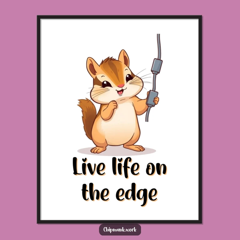 Free Printable Wall Art: Chipmunk's Electric Antics - Funny Downloadable Decor