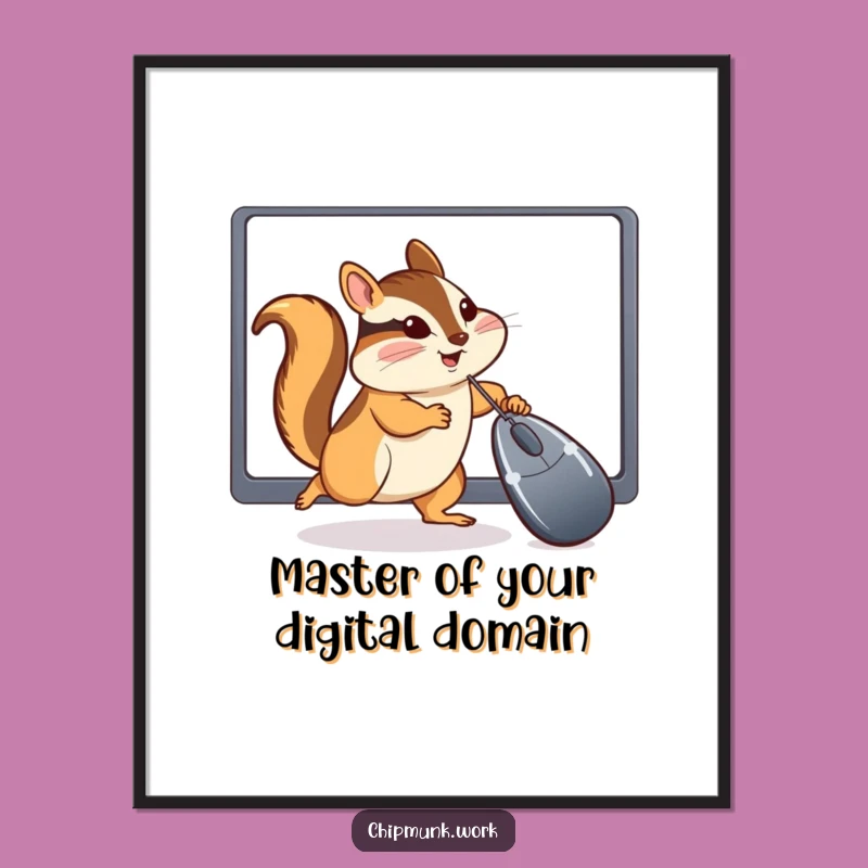 Funny Free Printable Chipmunk Cursor Wall Art: Hilarious Tech Downloadable Decor!