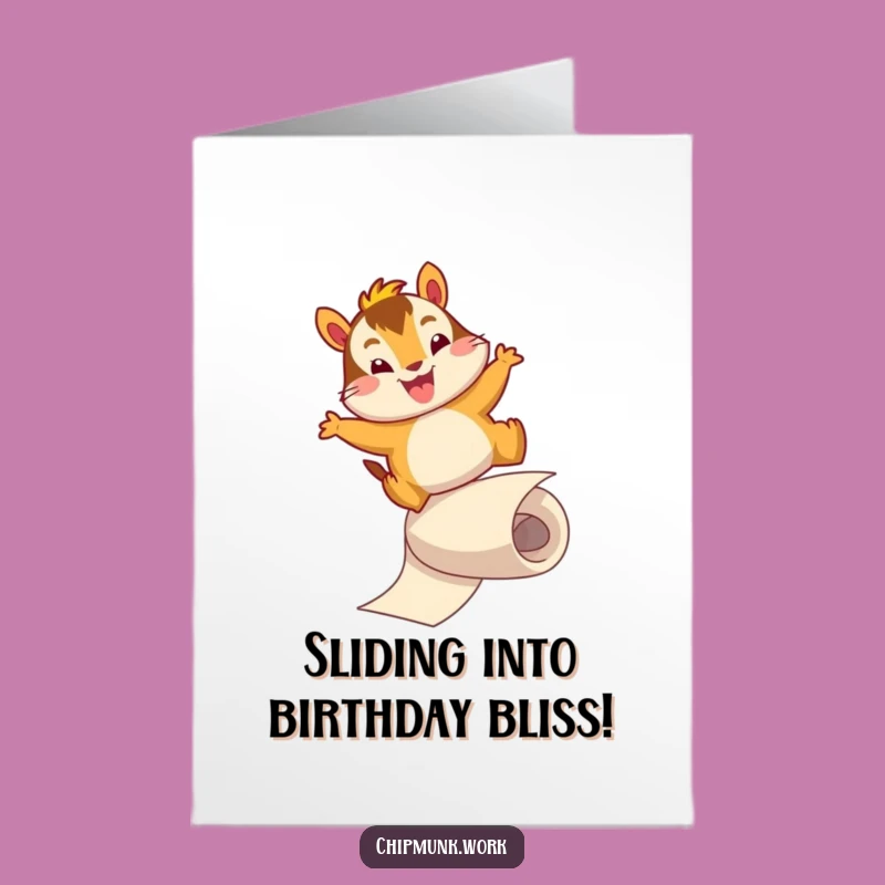 Free Printable Chipmunk Birthday Card: Funny Sliding Fun Downloadable Gift