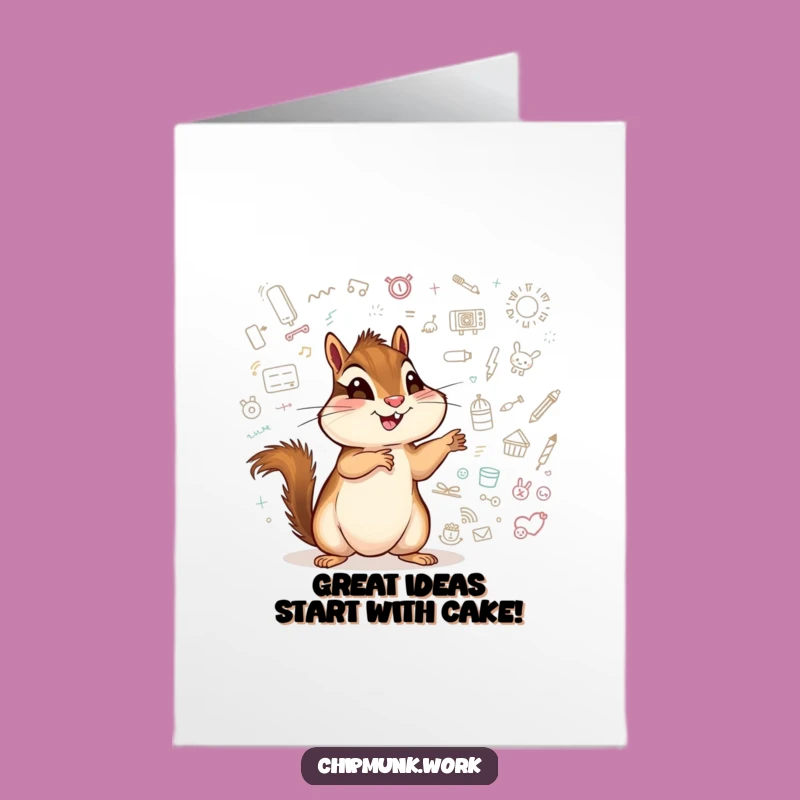 Free Printable Chipmunk Whiteboard Birthday Card: Excitedly Share Joy, Downloadable Fun!
