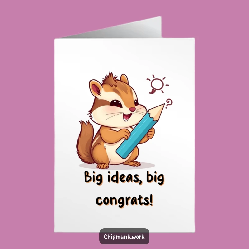 Free Printable Congrats Card: Chipmunk's Silly Idea Triumph, Humorous Downloadable Gift