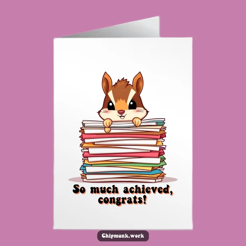 Free Printable Chipmunk Congrats Card: Funny Surprise Downloadable Celebration!