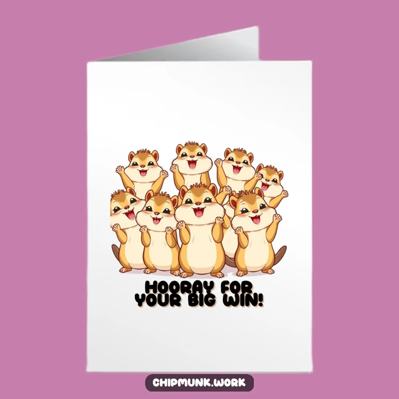 Free Printable Congrats Card: Kawaii Chipmunks Celebrate, Downloadable Gift