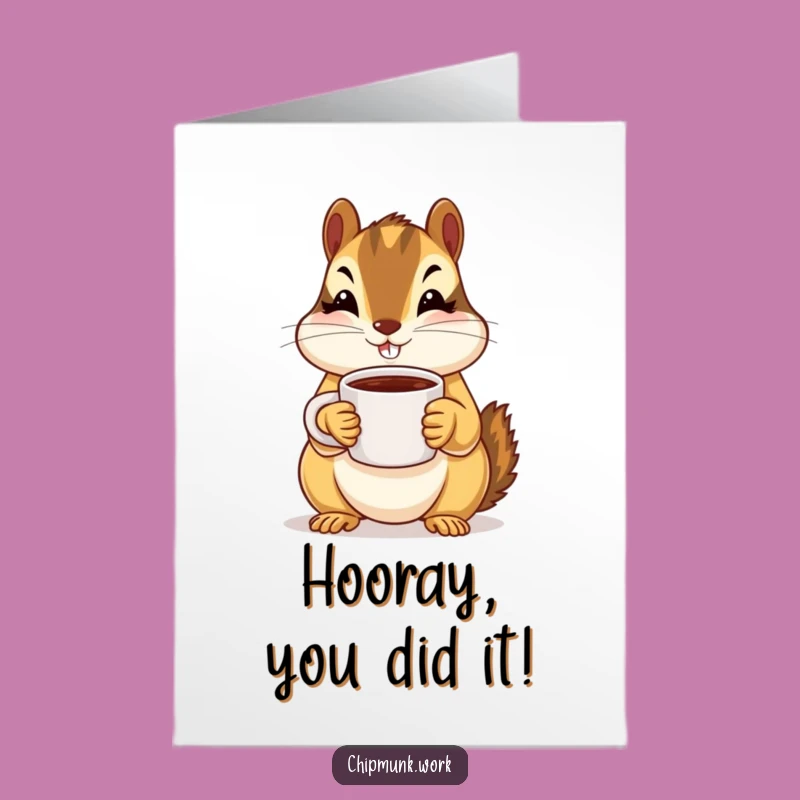 Free Printable Chipmunk Congrats Card: Coffee Break Success Downloadable!