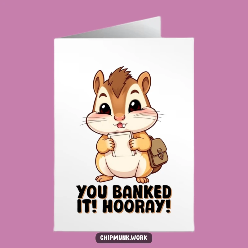 Free Printable Congrats Card: Chipmunk's Paper Stash, Funny Downloadable Gift