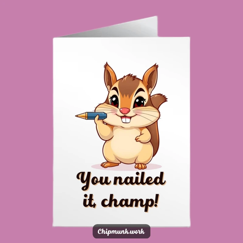 Free Printable Chipmunk Congrats Card: Balancing Act of Success Downloadable!