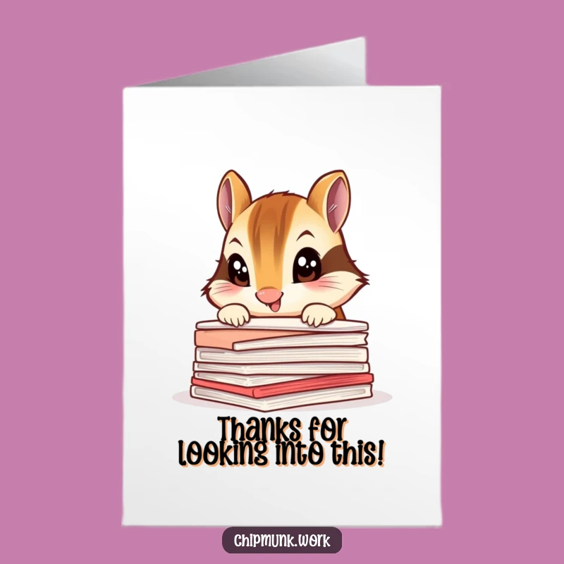Free Printable Chipmunk Paper Peek Thank You Card: Express Thanks with Funny Downloadable Art