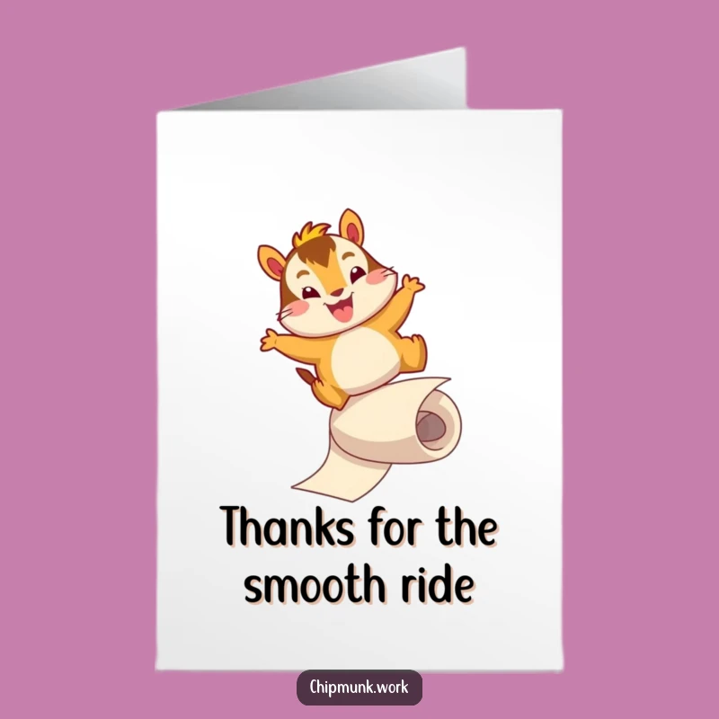 Free Printable Chipmunk Thank You Card: Funny Roll Slide Downloadable Gratitude