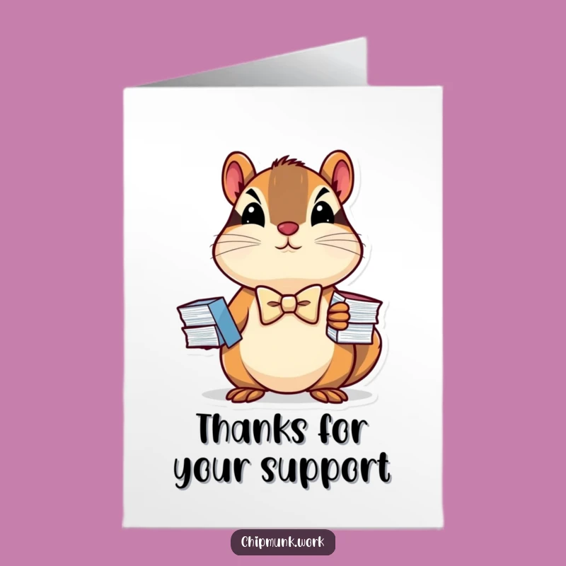 Free Printable Thank You Card: Chipmunk Charts & Bowtie, Funny Downloadable Gift