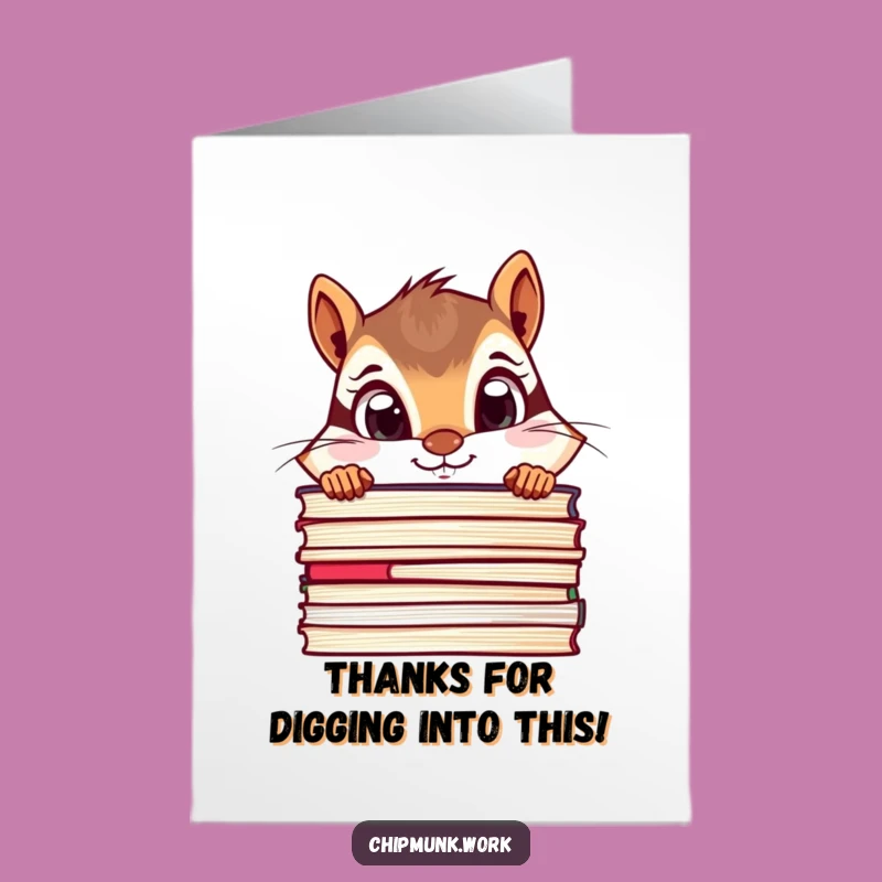 Free Printable Thank You Card: Chipmunk's Curious Glance, Funny Downloadable Appreciation