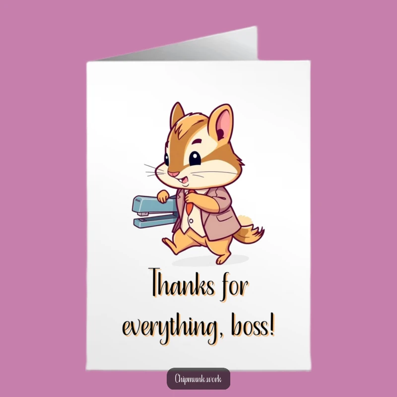 Free Printable Thank You Card: Speedy Chipmunk Suit Thanks Downloadable Gift