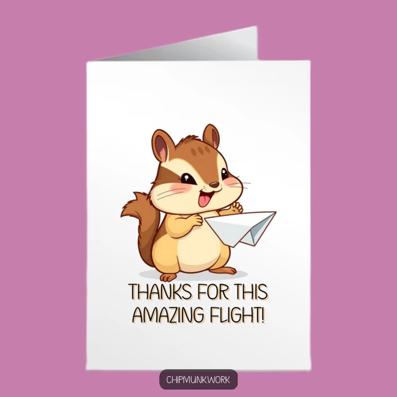 Free Printable Thank You Card: Chipmunk's Effort, Funny Downloadable Appreciation