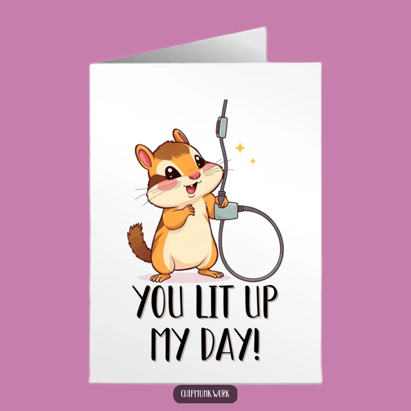 Grateful Free Printable Thank You Card: Chipmunk's Cord Play - Downloadable Thanks!