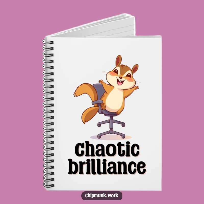 Funny Chipmunk Notebook: Bounces with Joy at Desk, Perfect Funny Gift Journal