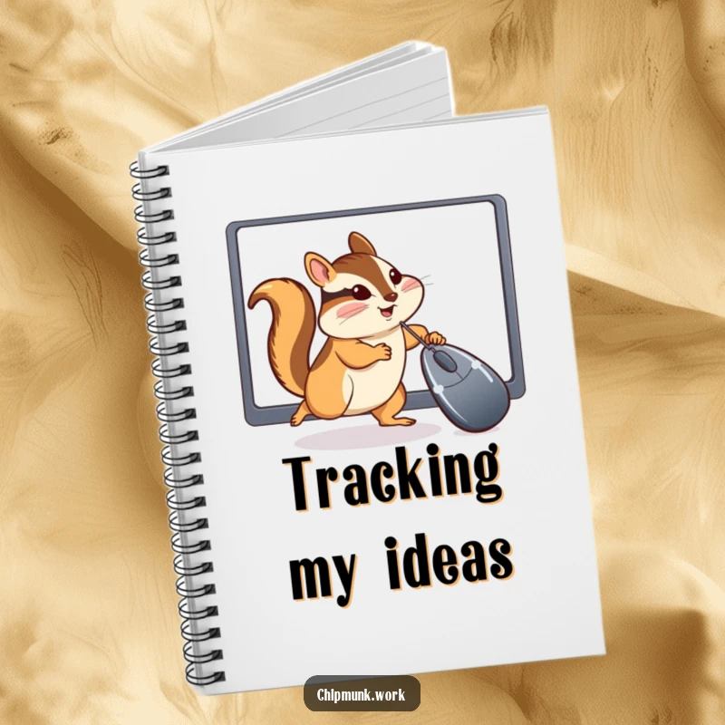 Funny Chipmunk Notebook: Cute notebook featuring a chipmunk hilariously chasing a computer mouse cursor, perfect for jotting down funny thoughts.