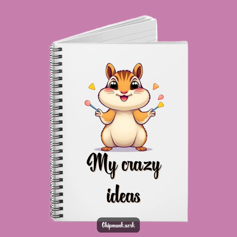 Funny Chipmunk Juggler Notebook: Excited Chipmunk Stapler Journal, Energetic Funny Gift!