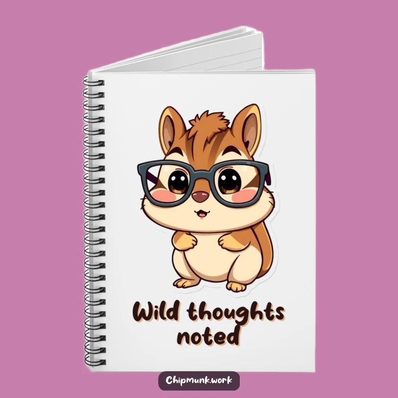 Funny Surprised Chipmunk Notebook - Glasses Shock Journal