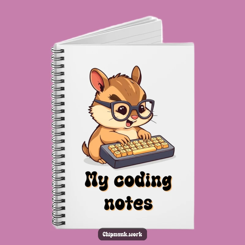 Funny Techie Chipmunk Notebook: Chibi Rodent's Fast Typing Notes