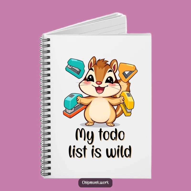 Funny Chipmunk Notebook: Juggling Office Supplies, Perfect Gift for Organizers