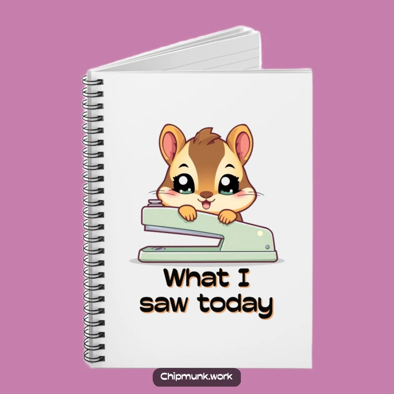 Funny Kawaii Chipmunk Stapler Notebook - Journal Your Thoughts with Cuteness