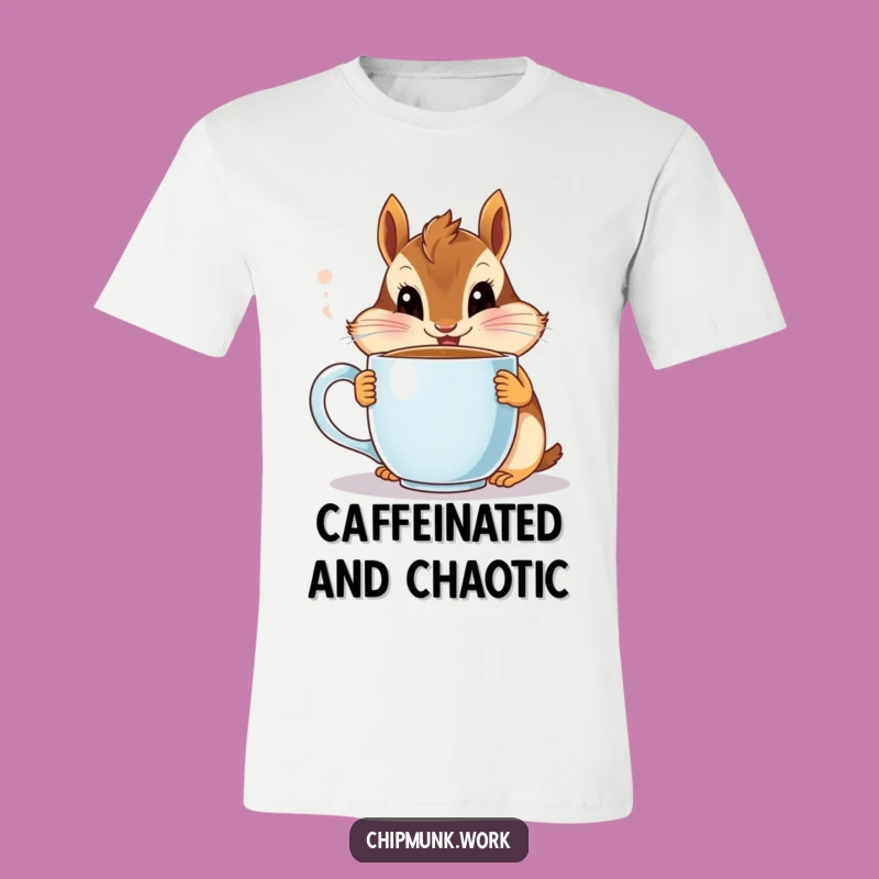 Funny Chipmunk T-Shirt: Happy Coffee Sipper With Wide Eyes, Hilarious Animal Tee