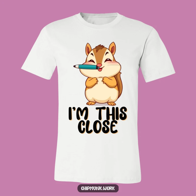 Funny Chipmunk Artist Tee - Hilarious Pen Balancing with a Wink