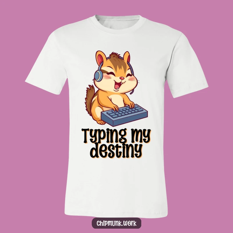 Funny Chipmunk Headset T-Shirt: Hilarious Gamer Tee for Excited Typists
