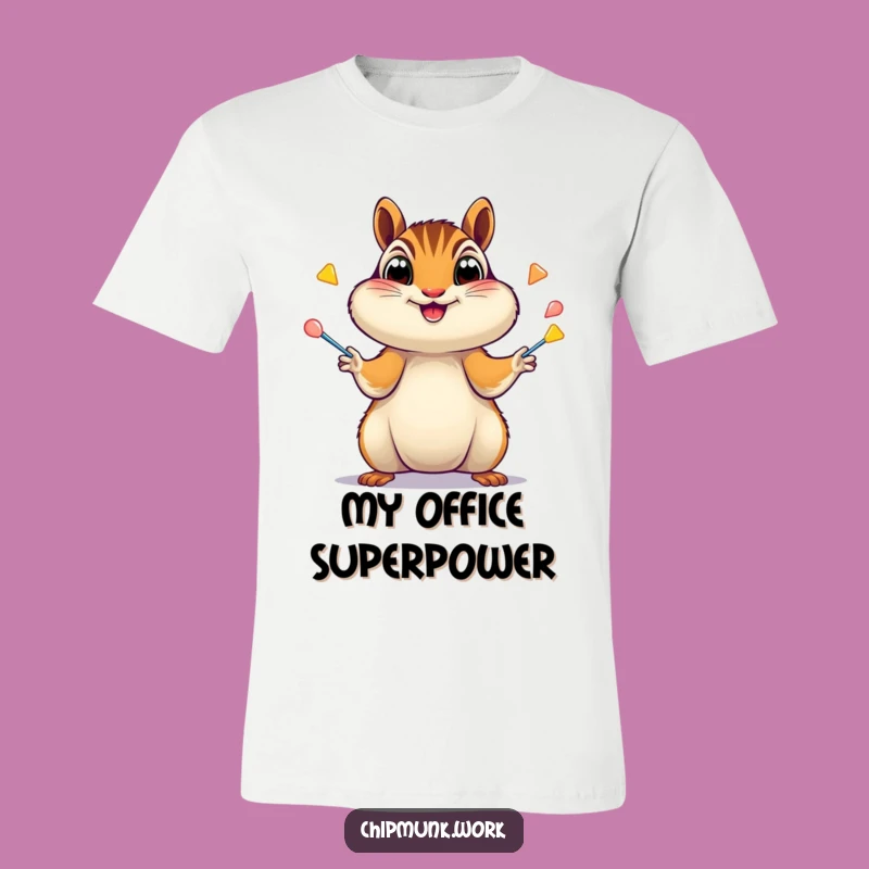 Funny Chipmunk Juggling T-Shirt: Excited Stapler Chaos, Wild Funny Gift!