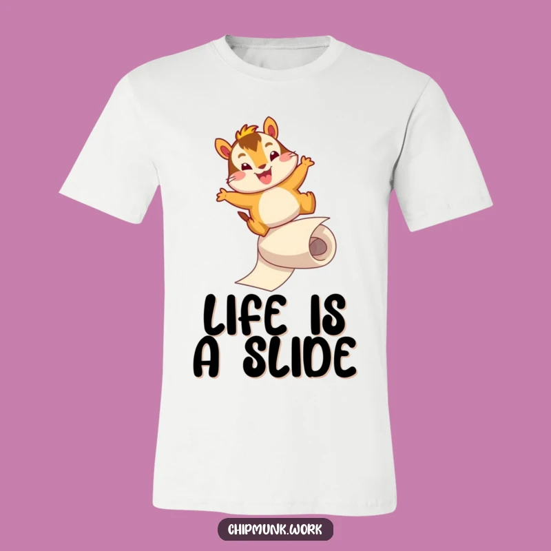 Funny Chipmunk Slide T-Shirt: Energetic Leap Graphic Tee, Ideal Funny Gift!