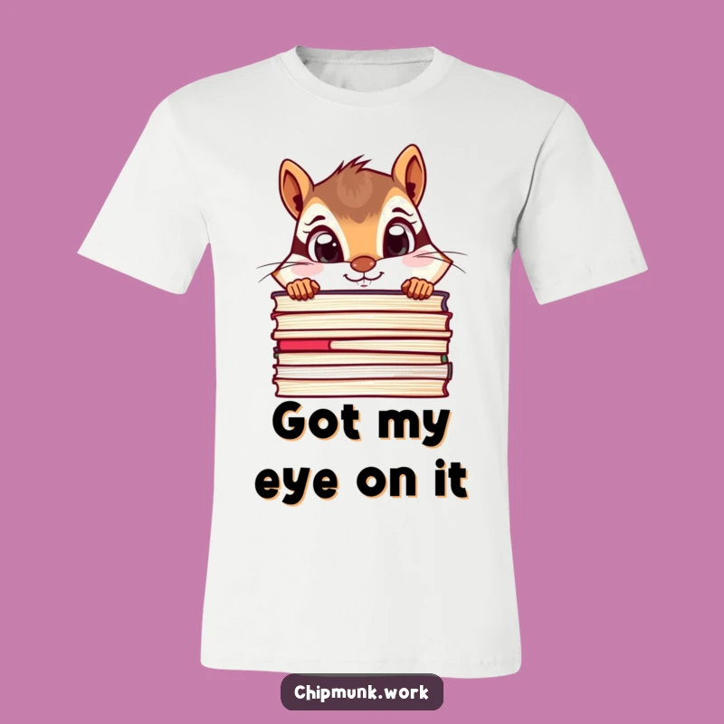 Funny Chipmunk T-Shirt - Curious File Peeker Design