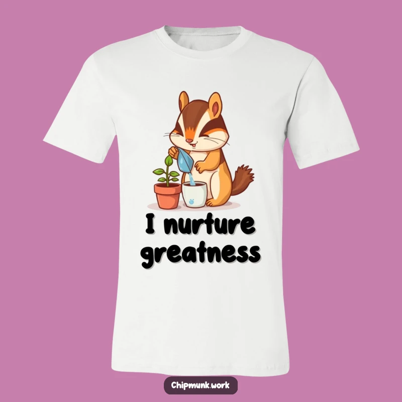 Funny Chipmunk Plant Enthusiast T-Shirt: Desk Gardener Humor, Unique Funny Gift