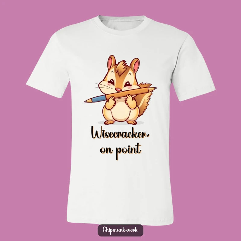 Funny Chipmunk Pen Balance T-Shirt: Playful Rodent's Witty Skill Tee