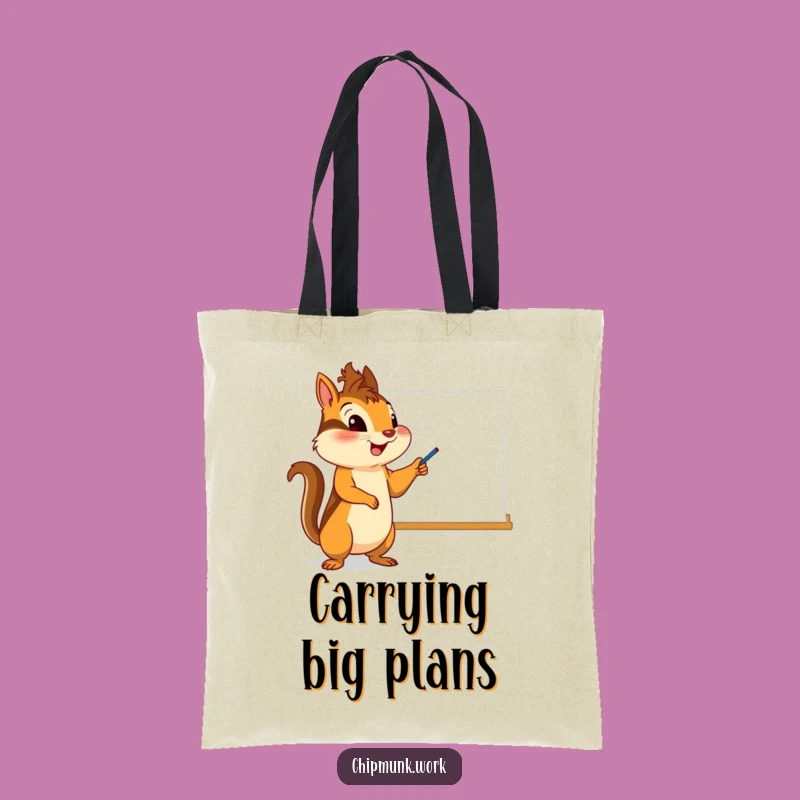 Funny Chipmunk Whiteboard Tote Bag - Enthusiastic Pointer Carryall