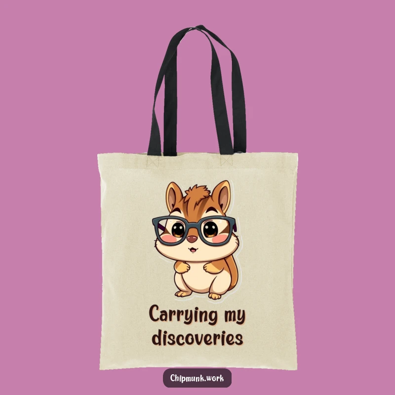 Funny Surprised Chipmunk Tote Bag - Glasses Shock Accessory