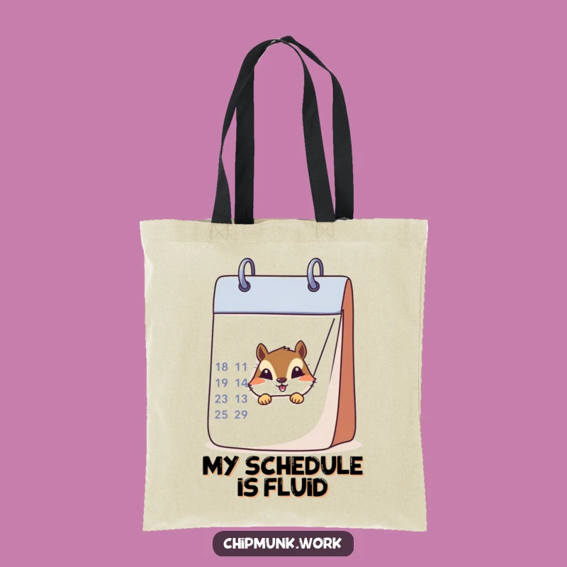 Funny Chipmunk Calendar Peek Tote Bag - Carry Your Secrets in Style