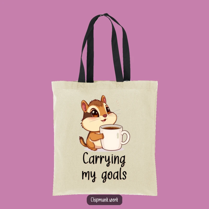 Funny Chipmunk Coffee Tote Bag: Wide-Eyed Admirer's Caffeine Carry-All