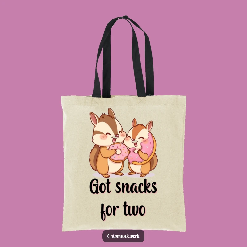 Funny Chipmunk Donut Tote Bag: Carry Your Sweet Secrets in Style