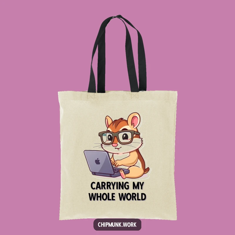 Funny Chipmunk Laptop Tote Bag: Carry Your Tech Gear