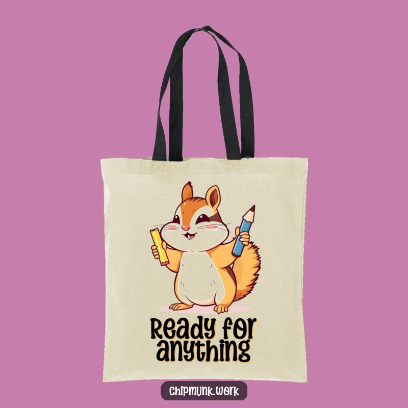 Funny Chipmunk Tote Bag: Carry Your Victories with a Sharpened Pencil, Perfect Funny Gift