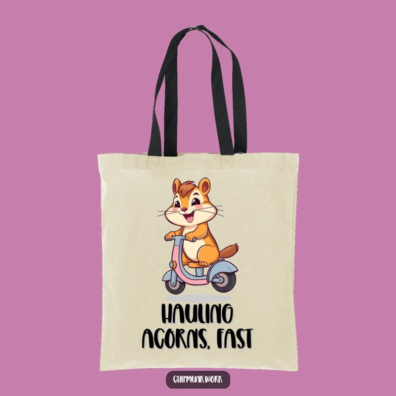 Funny Chipmunk Scooter Tote Bag: Carry Your Fun with This Hilarious Accessory