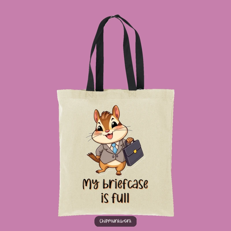 Funny Business Chipmunk Tote Bag: Executive Rodent Carrier, A Quirky Funny Gift for Errands