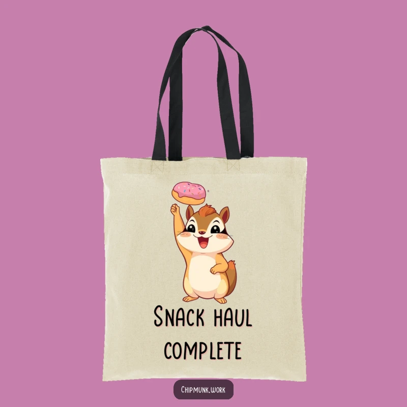 Funny Chipmunk Donut Victory Tote Bag - Carry Your Treats & Smiles